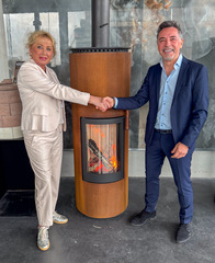 Shakehands bei M-Design in Belgien: Britta von Tasch und Bart Goovaerts