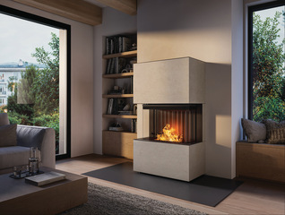 Kaminanlage Opal mit Kalkstein Porto Blanco